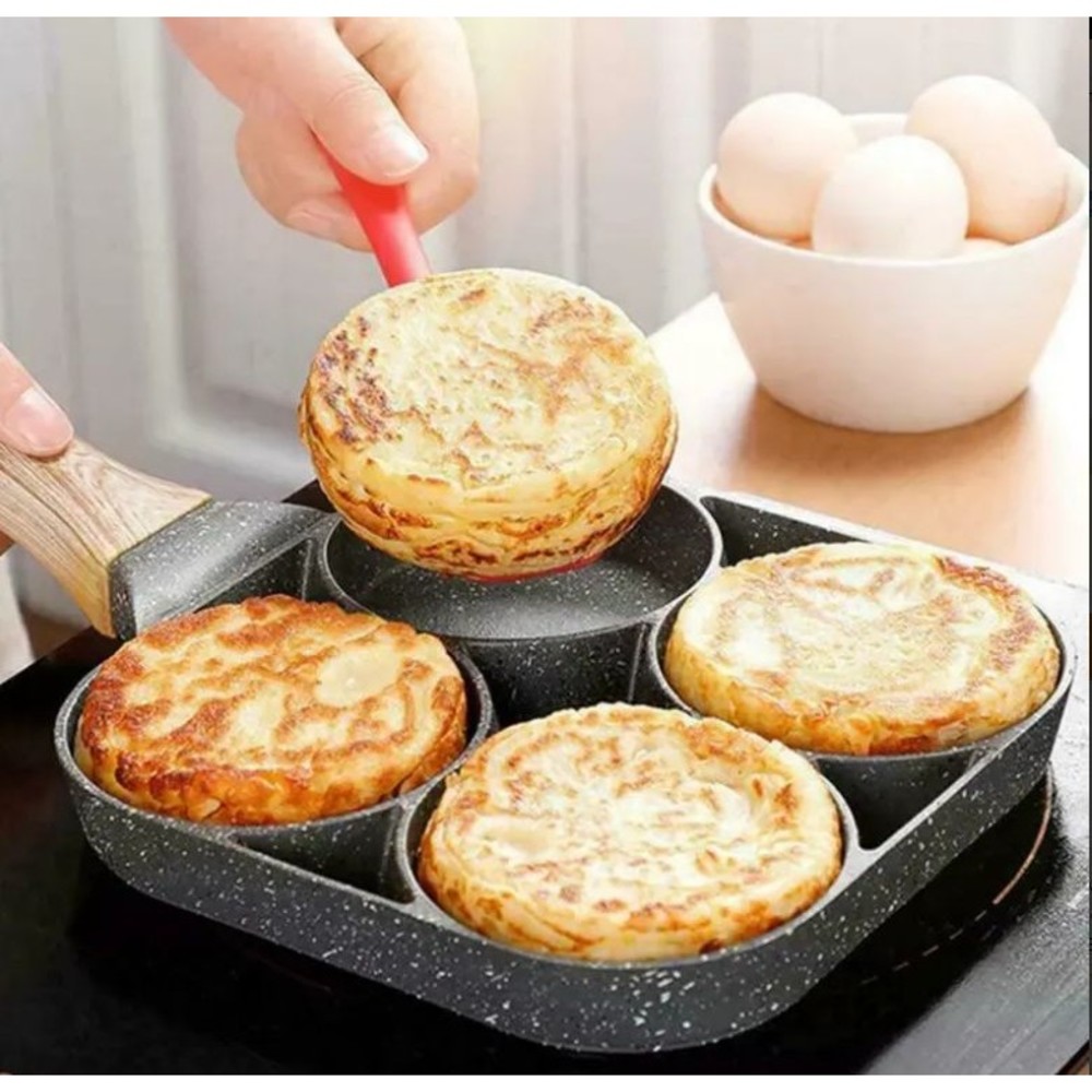 Non-Stick Frying Pan Divided x4 Egg Omelette Pancake Skillet Brand New Free Ship